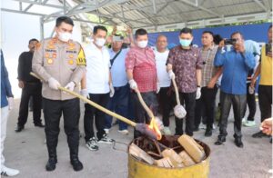 Polres Batu Bara Musnahkan Narkotika Jenis Ganja dan Sabu Ratusan Juta Rupiah.