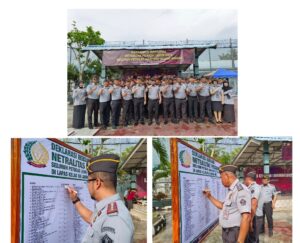 Pilkada 2024. Lapas Kelas IIA Labuhan Ruku Deklarasikan Ikrar Netralitas.