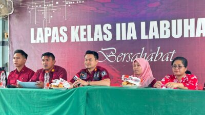 114 Warga Binaan Lapas Kelas IIA Labuhan Ruku Ikuti Sidang TPP Dan Jalani Test Urine.