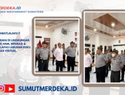 Apel Bersama Pegawai di Lingkungan Kemenkokumham, Imigrasi & Pemasyarakatan, Lapas Labuhan Ruku Ikuti Secara Virtual.
