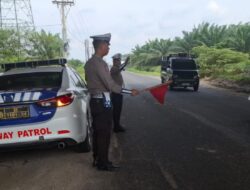 Sat Lantas Polres Batu Bara Gelar Patroli Kibas Bendera di Jalinsum.