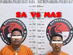 Polisi Narkoba di Batu Bara Tangkap Dua Jantan Tersangka Kasus Shabu.