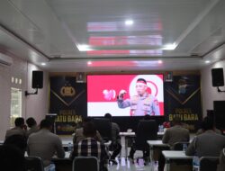 Nonton Bareng Sambutan Kapolri dalam Rangka HUT ke-80 Kemerdekaan RI di Polres Batu Bara.