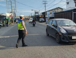Sat Lantas Polres Batu Bara Pengaturan Lalin Sore Hari.