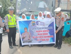 Polantas Menyapa : Satlantas Polres Batu Bara Menurunkan Angka Pelanggaran Berlalu Lintas.