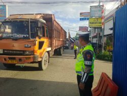 Sat Lantas Polres Batu Bara Pengaturan Lalin Dini Hari.