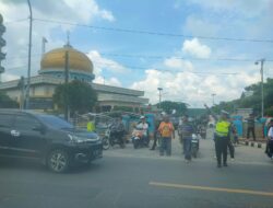 Satlantas Polres Batu Bara Hadir Berikan Rasa Aman Melaksanakan Aktivitas Sholat Jum’at.