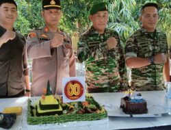 Kapolsek Lima Puluh Kunjungan di Koramil 03 LP Menyambut HUT TNI Ke-80 Tahun.