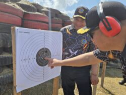 Kapolres Batu Bara Ikuti Olahraga Tembak di Lanal TBA.