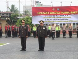 Dua Personil Polres Batu Bara Purna Bakti. Berikut Amanat Inspektur.