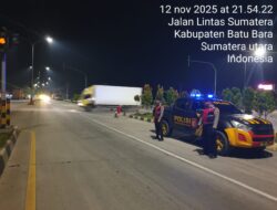 Polres Batu Bara Rutinitas Gelar Patroli Malam di Jalinsum Lima Puluh.