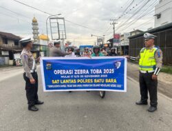 Personil Sat Lantas Polres Batu Bara Operasi Zebra Toba 2025.