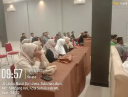 Pengurus PNA Subulussalam Gelar Pendidikan Kader Nanggroe Aceh di Hotel Khirul Syah.
