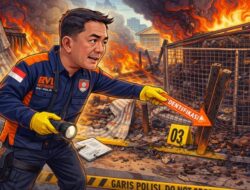 Tim Inafis Polres Batu Bara Identifikasi TKP Kebakaran Kios Ponsel.