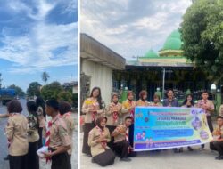Pramuka SMK Negeri 1 Air Putih Berbagi Takjil 150 Paket di Jalinsum Desa Sukaraja.
